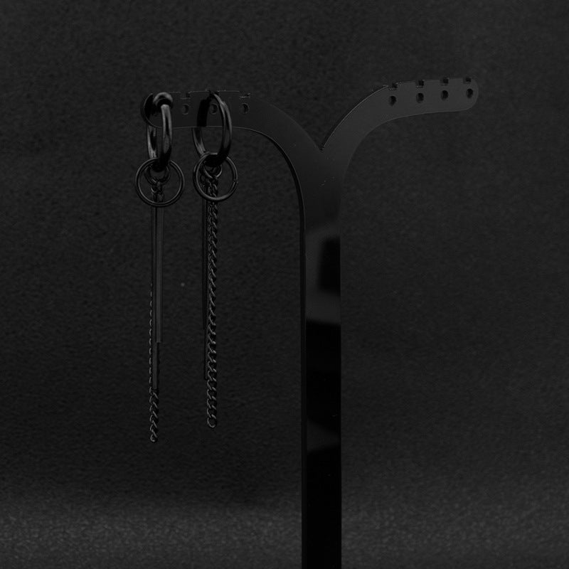 Men's Punk Titanium Steel Unisex Style No Earrings