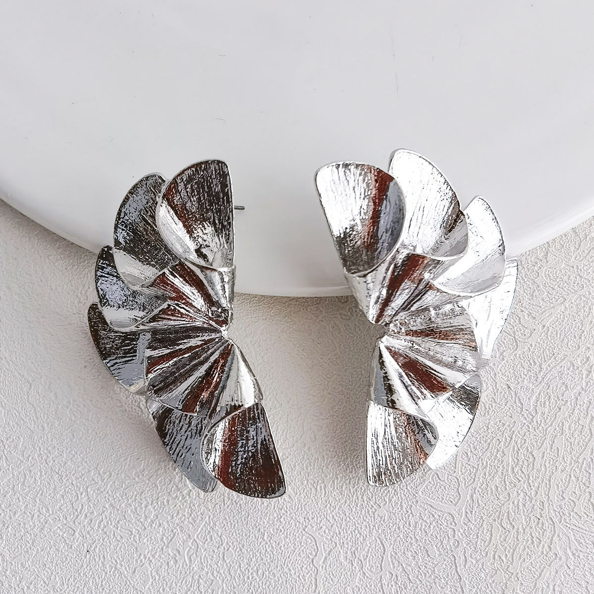 Electroplating Irregular Fan-shaped Metal Fashion Personalized Cold Earrings