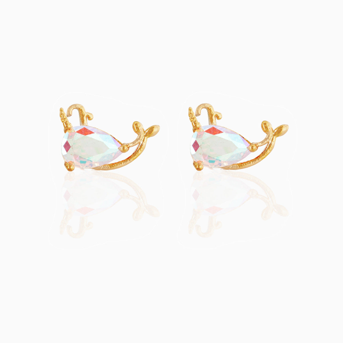 Unicorn Loving Heart Zircon Female Artistic Earrings