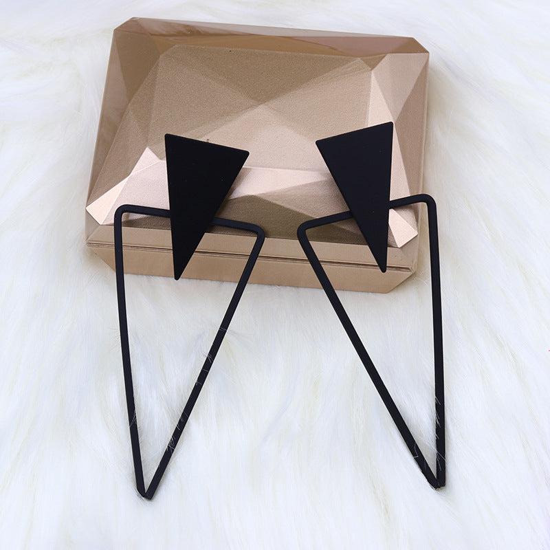 Triangle Stitching Spray Paint High Profile Earrings