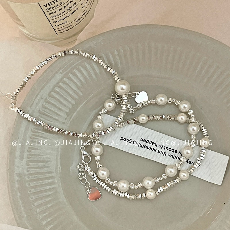 Pieces Of Sier Stitching Pearl High Bracelets