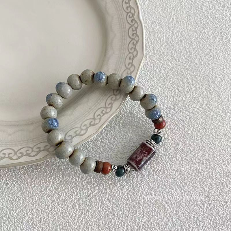Rose Beads Fashion Simple Style Chinese Handmade Woven Exquisite Tassel Bracelets
