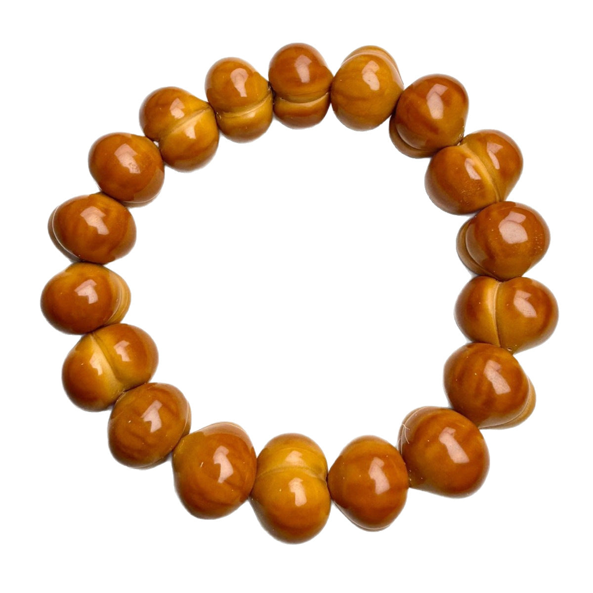 Women's & Men's Monkey Head Walnut Love Fart Peach Flaw With Leakage Natural Bracelet