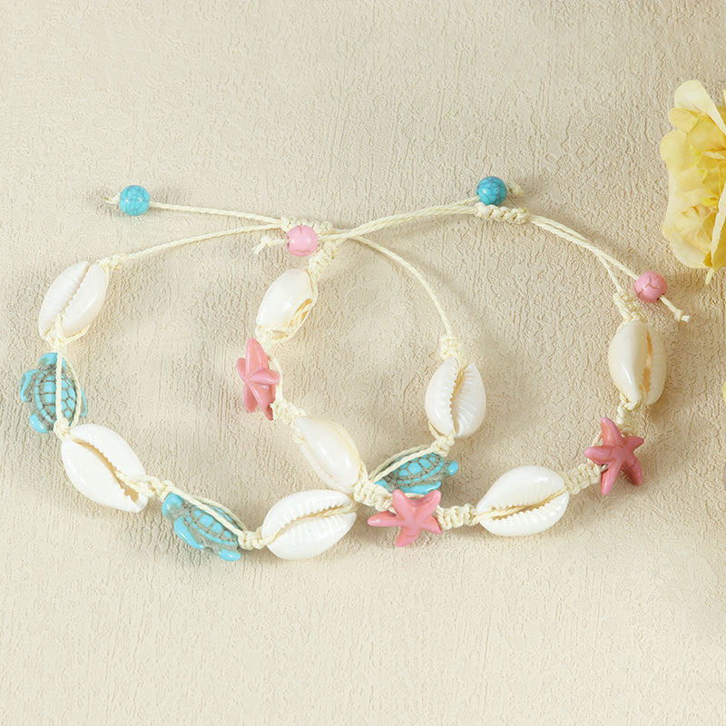Style Natural Shell Starfish Hand Weaving Bracelets