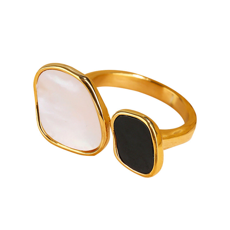French Shell Geometric Open Index Finger Temperament Entry Ring