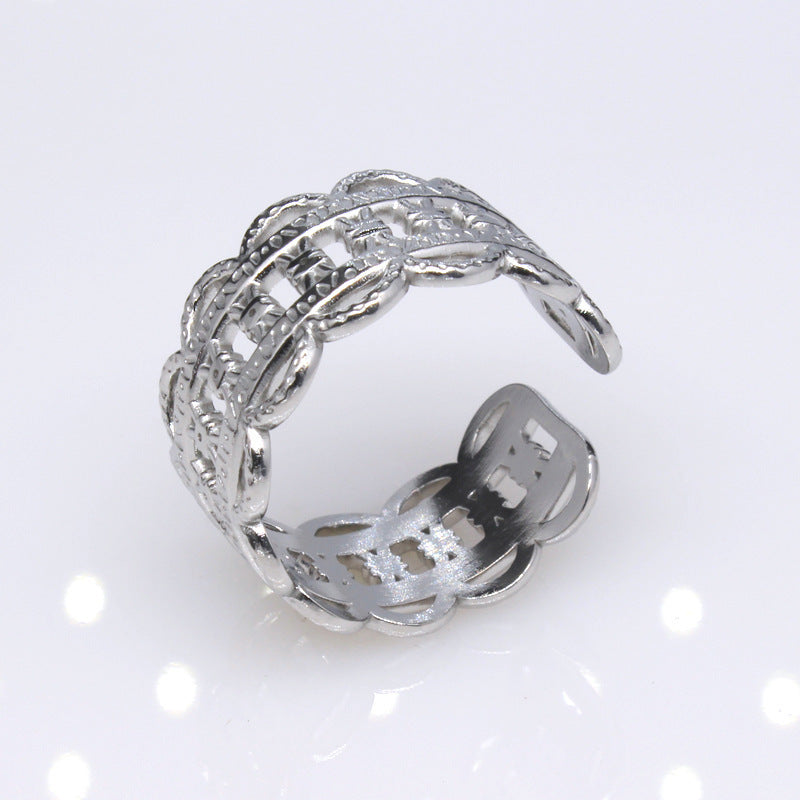 Women's & Men's Open Stainless Steel Type Adjustable Geometric Rings
