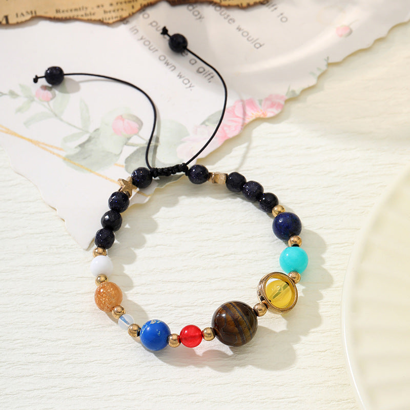 Solar System Galaxy Natural Stone Eight Bracelets