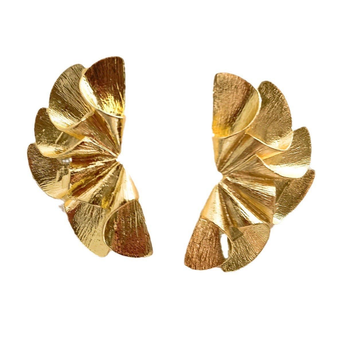 Electroplating Irregular Fan-shaped Metal Fashion Personalized Cold Earrings