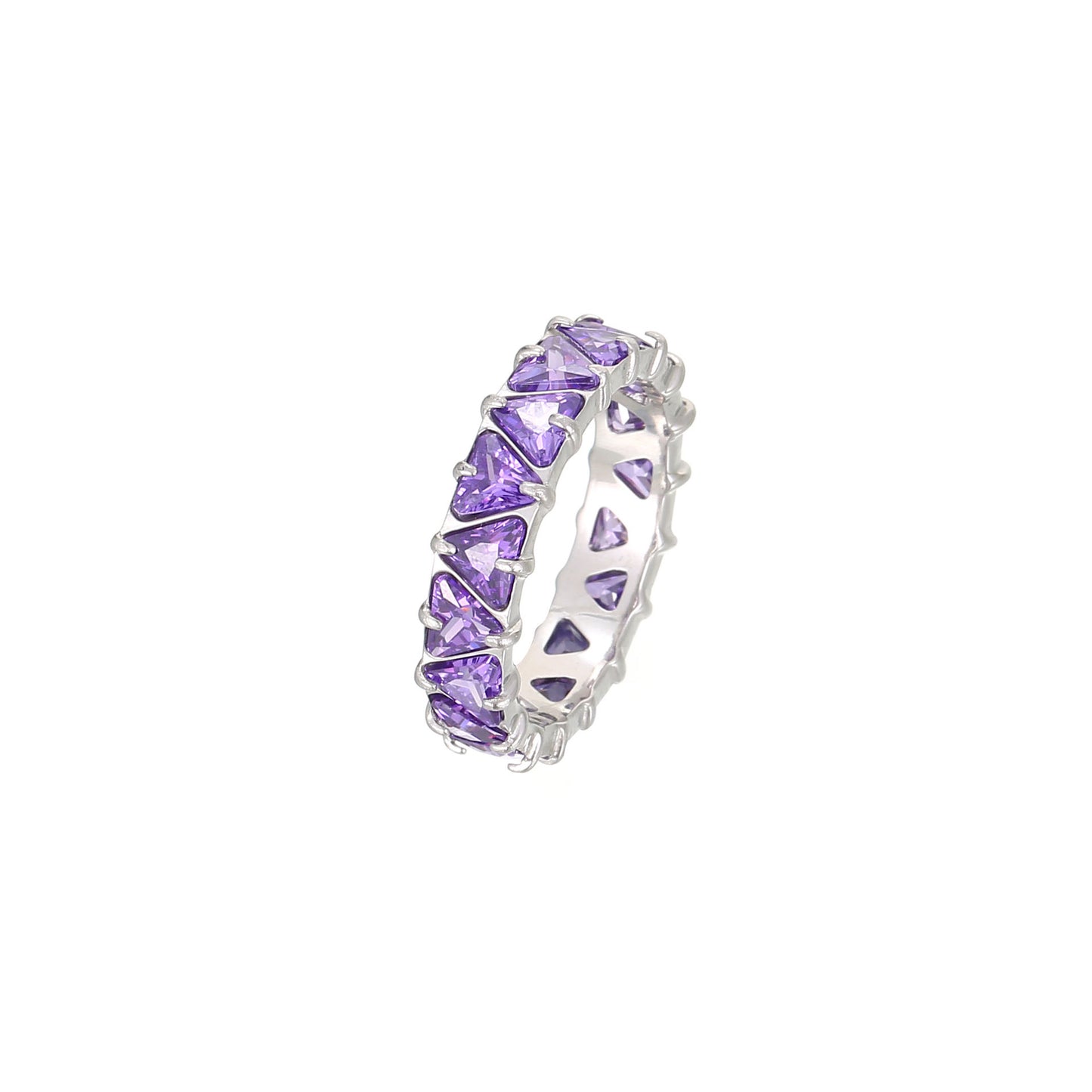 Gang Drill Color Zircon Female Diamond Heart-shaped Rings