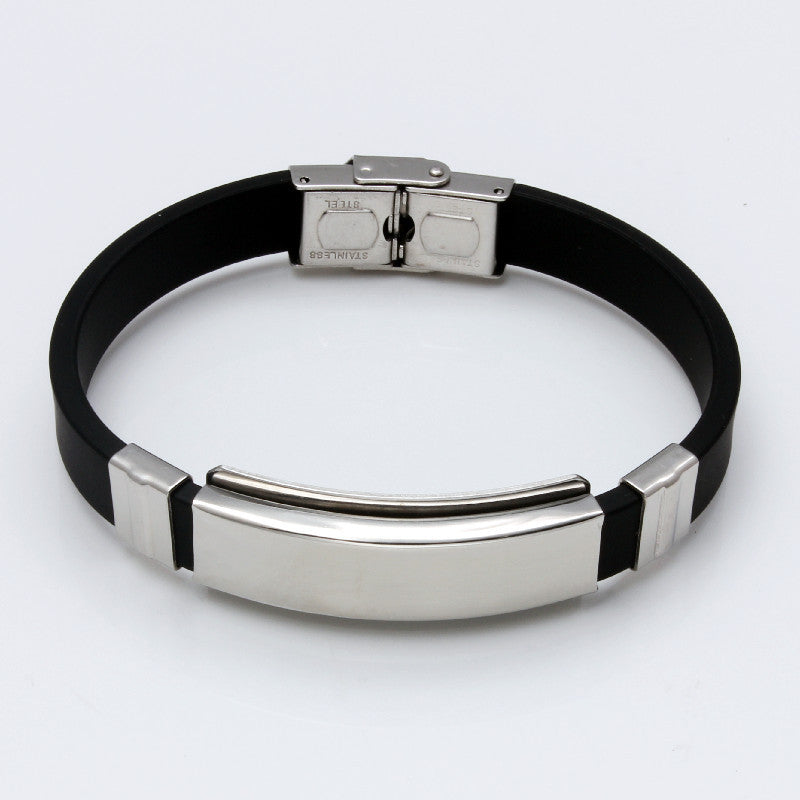 Titanium Steel Couple Can Carve Writing Bracelets