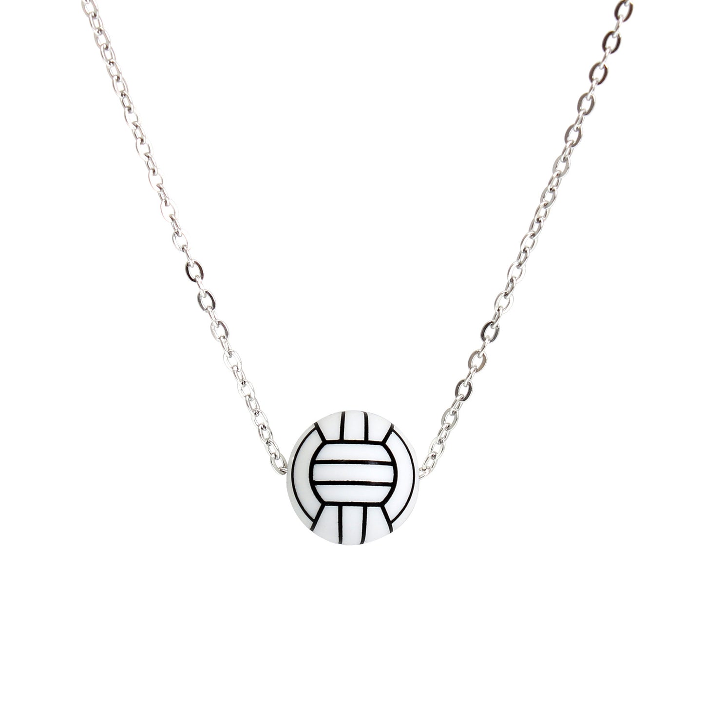 Women's & Men's Sports Elastic Silicone Basketball Stainless Steel Necklaces