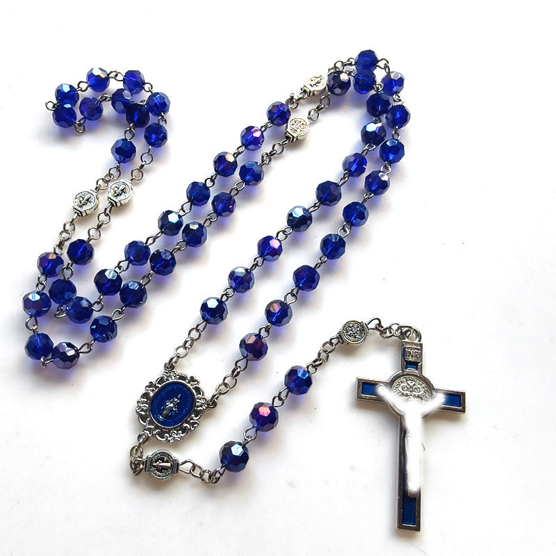 Women's & Men's Blue Crystal Drop Oil Fashion Trendy Necklace