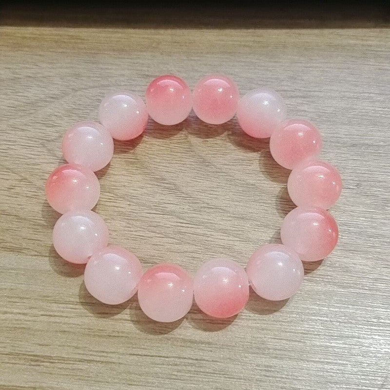 Pliable Temperament Gradient Color Ice Transparent Buddha Beads Hand Bracelets