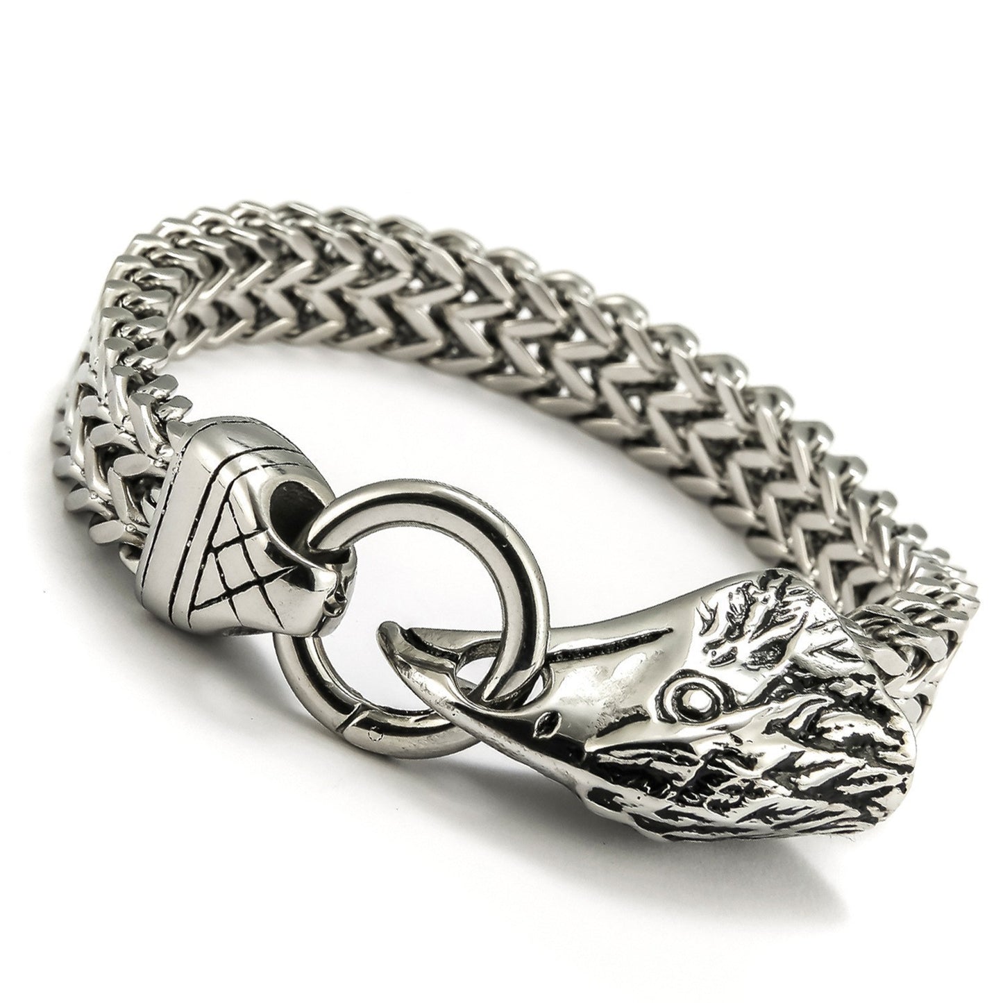 Men's Stainless Steel Wolf Head Chain Retro Bracelets