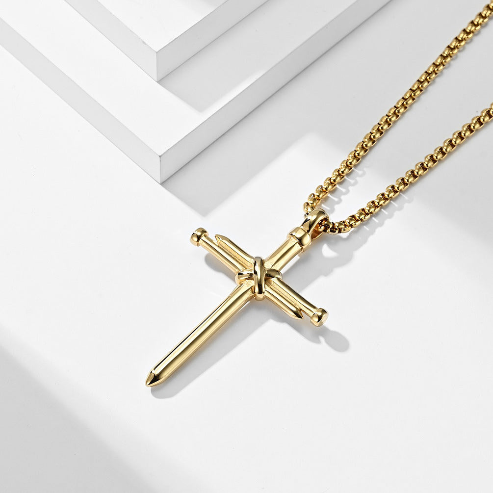 Style Stainless Steel Nail Cross Personalized Necklaces