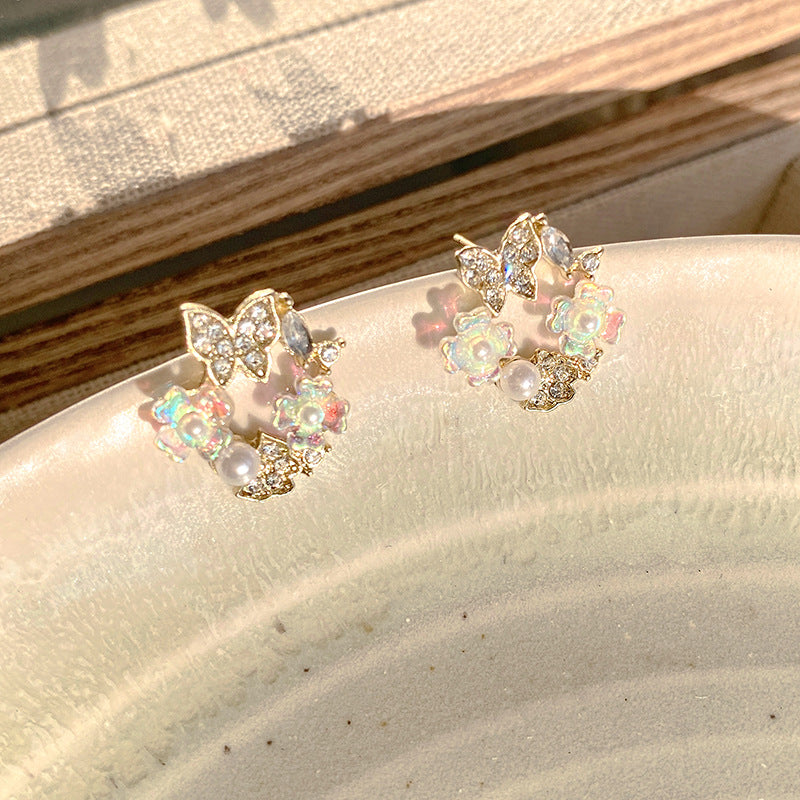 Women's Pin Korean Flower Butterfly High-grade Imitation Rings