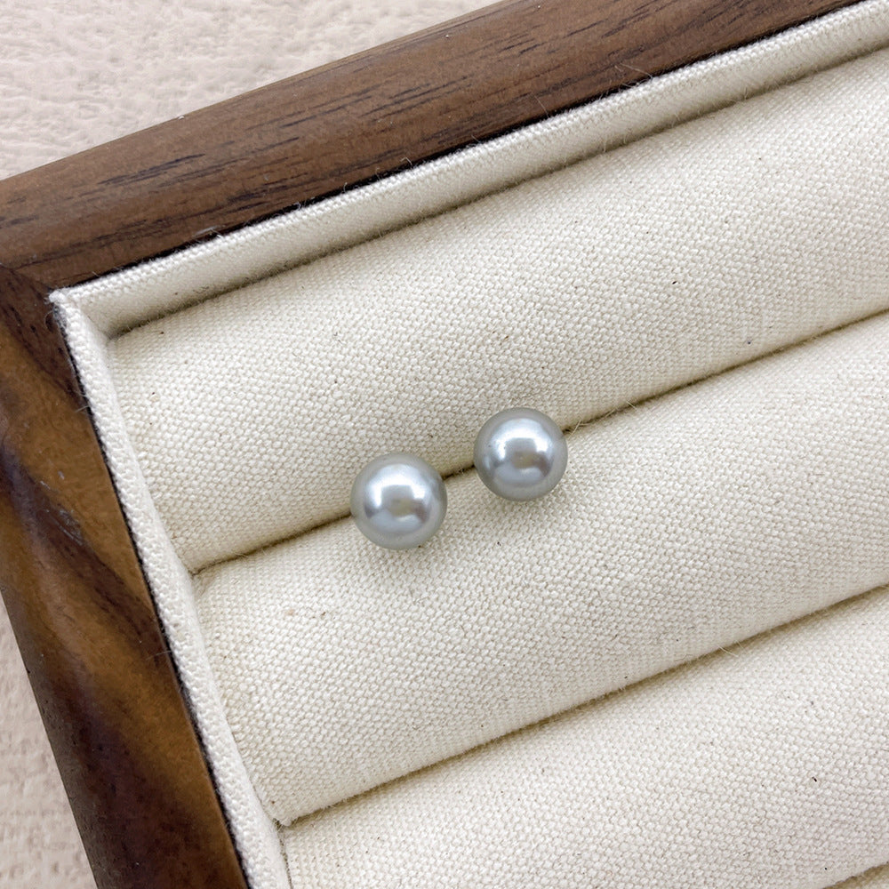 Pearl Perfect Circle Sier Strong Light Earrings