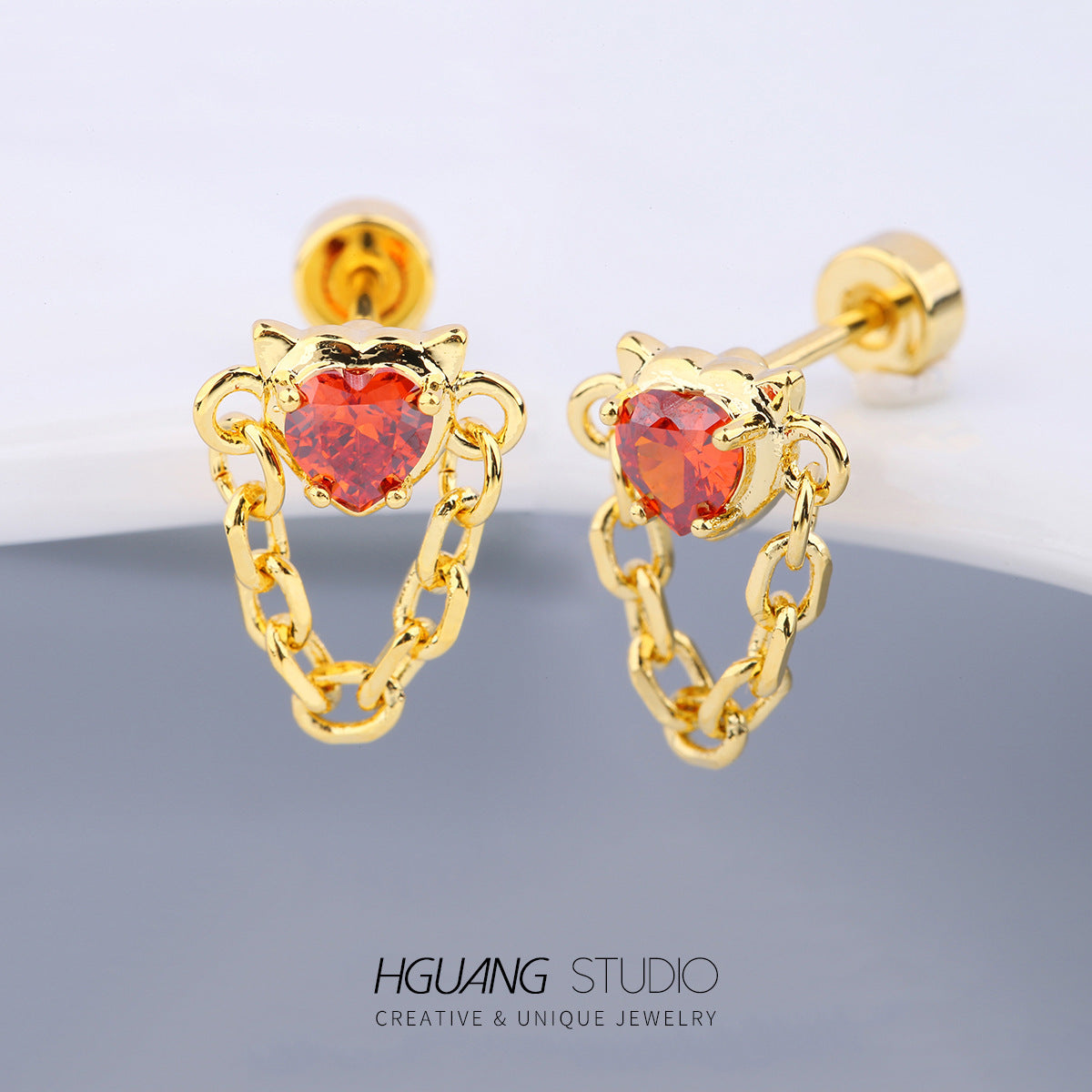 Titanium Steel Gold Plated Ear Bone Earrings