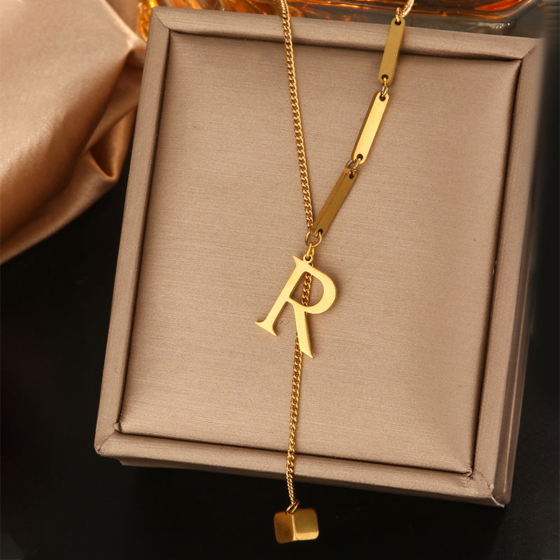 Clavicle Chain Female Letters Do Not Fade Simple High Necklaces