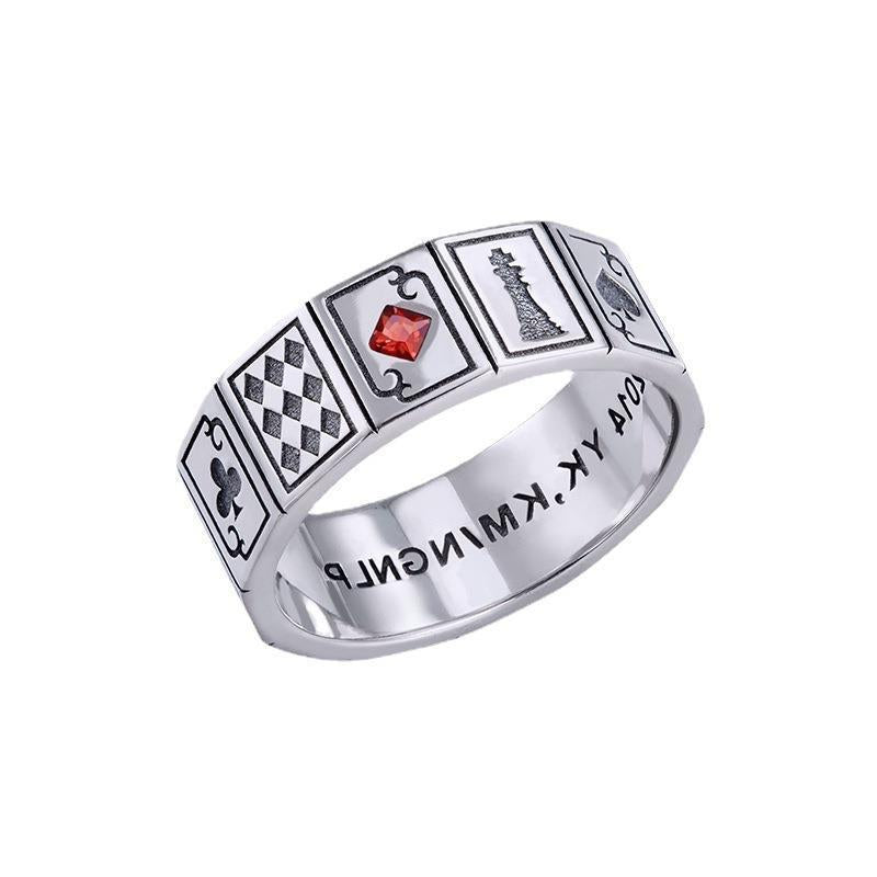 Anime Death Note Letters Red Crystal Rings