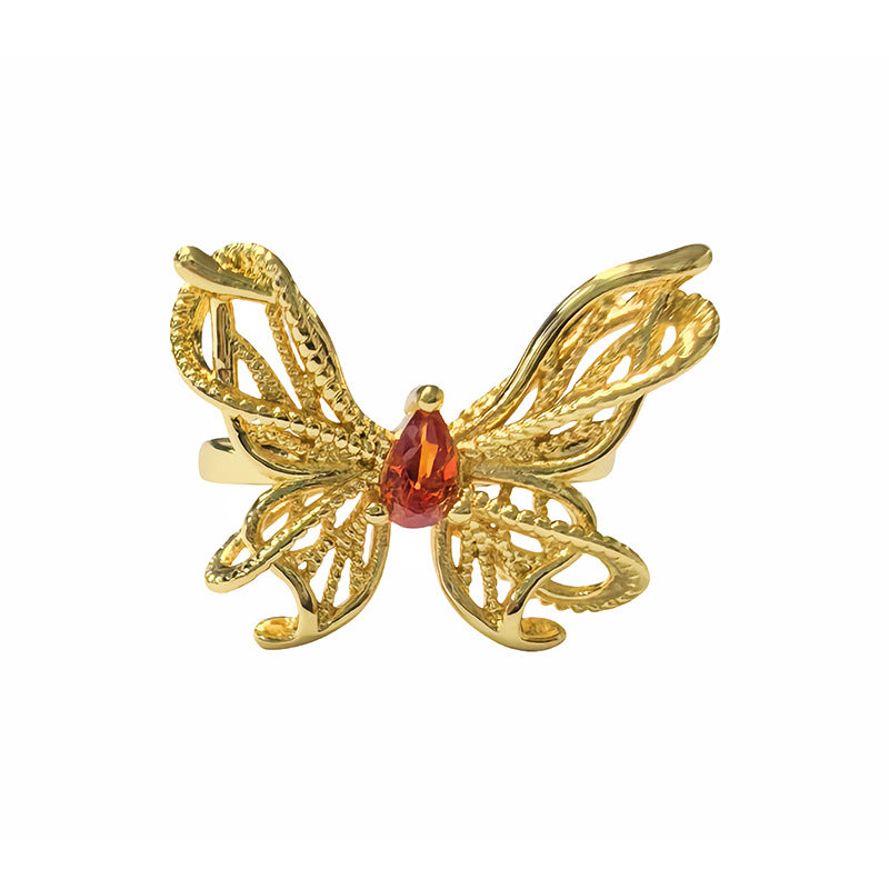 Rope Butterfly Opening Design Light Luxury Rings