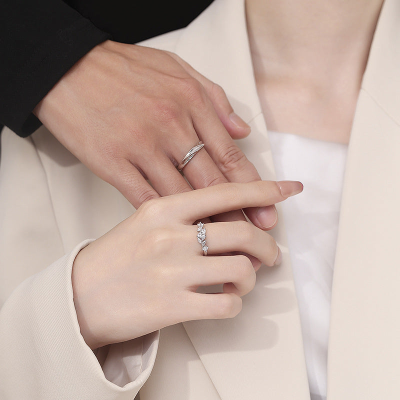 Open Foot Sier Female Niche Design Couple Rings