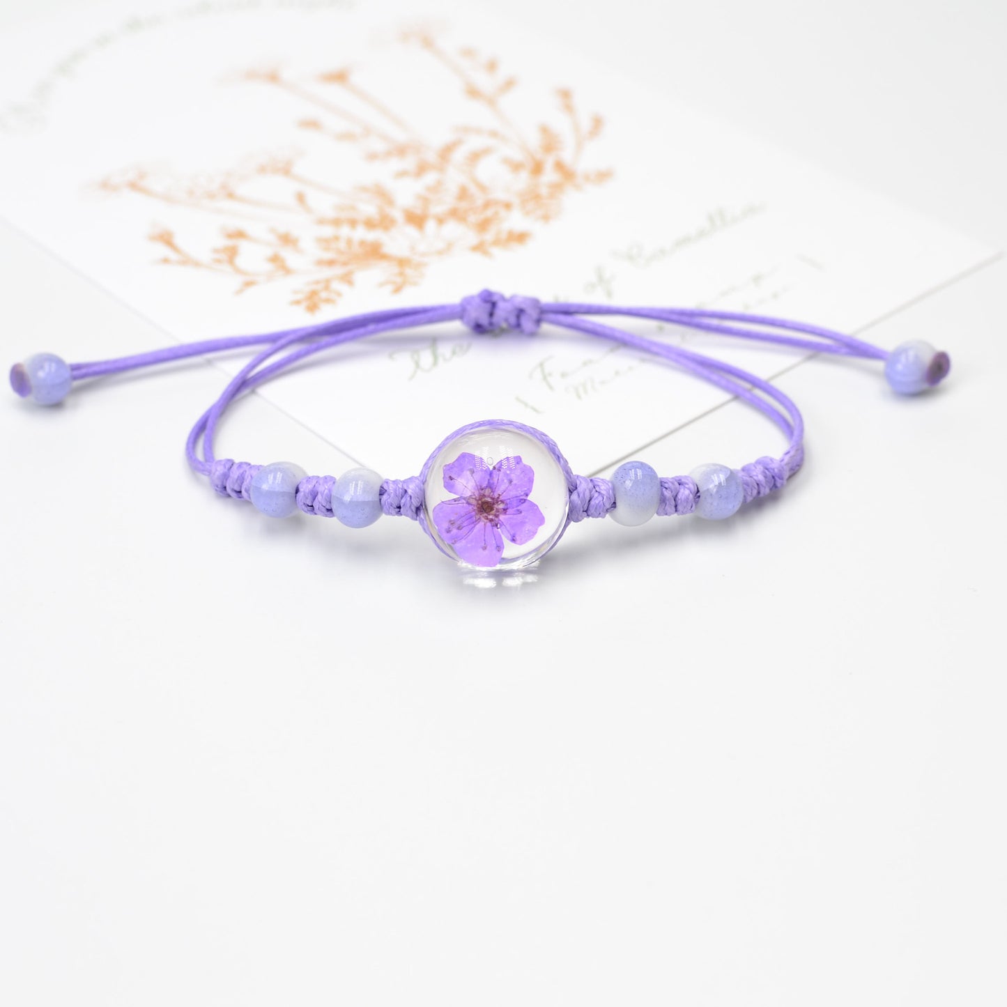 Hand-woven Ceramic Dried Flower Narcissus Glass Bracelets