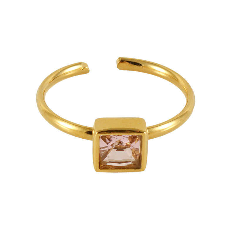 French Style Stainless Steel Colorful Heart-shaped Rings