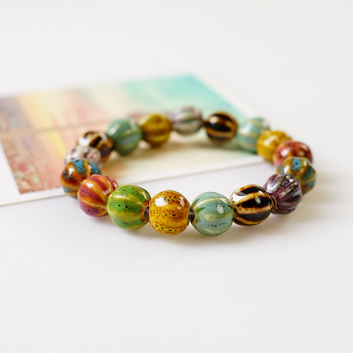 Ceramic Trinkets Flower Glaze Beads Characteristic Bracelets