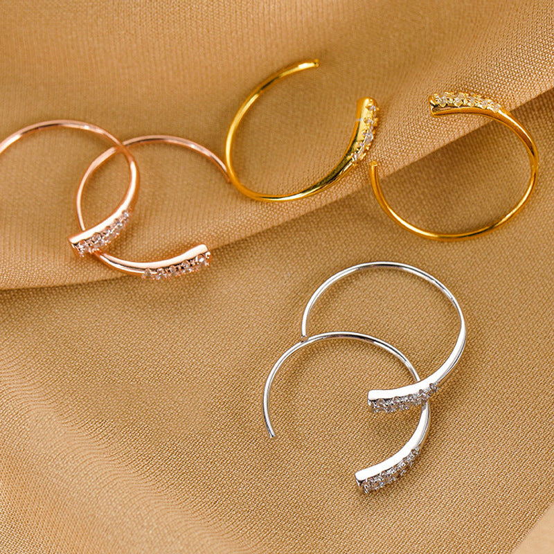Women's Half Round Gold-plated French Fashion Light Luxury Minority Rings