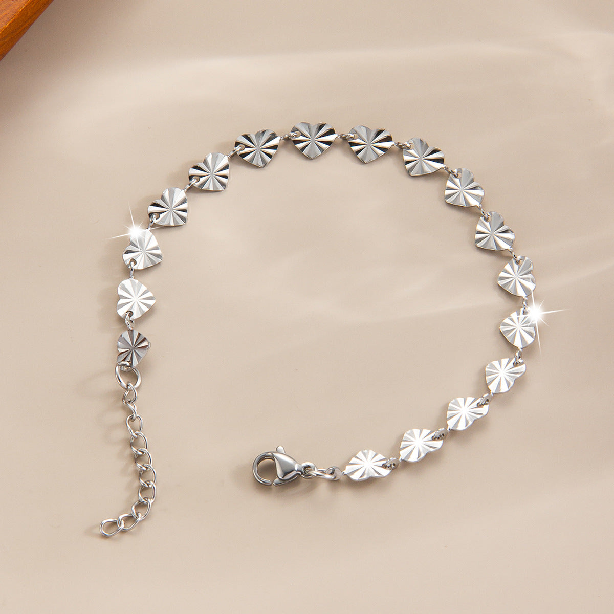 Women's Embossed Love Titanium Steel Gold-plated High-grade Bracelets