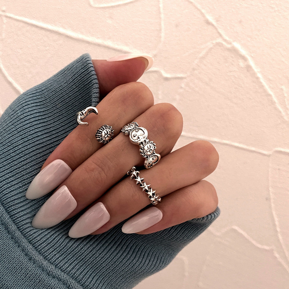 Sun Butterfly Pieces Suit Open Distressed Personalized Rings