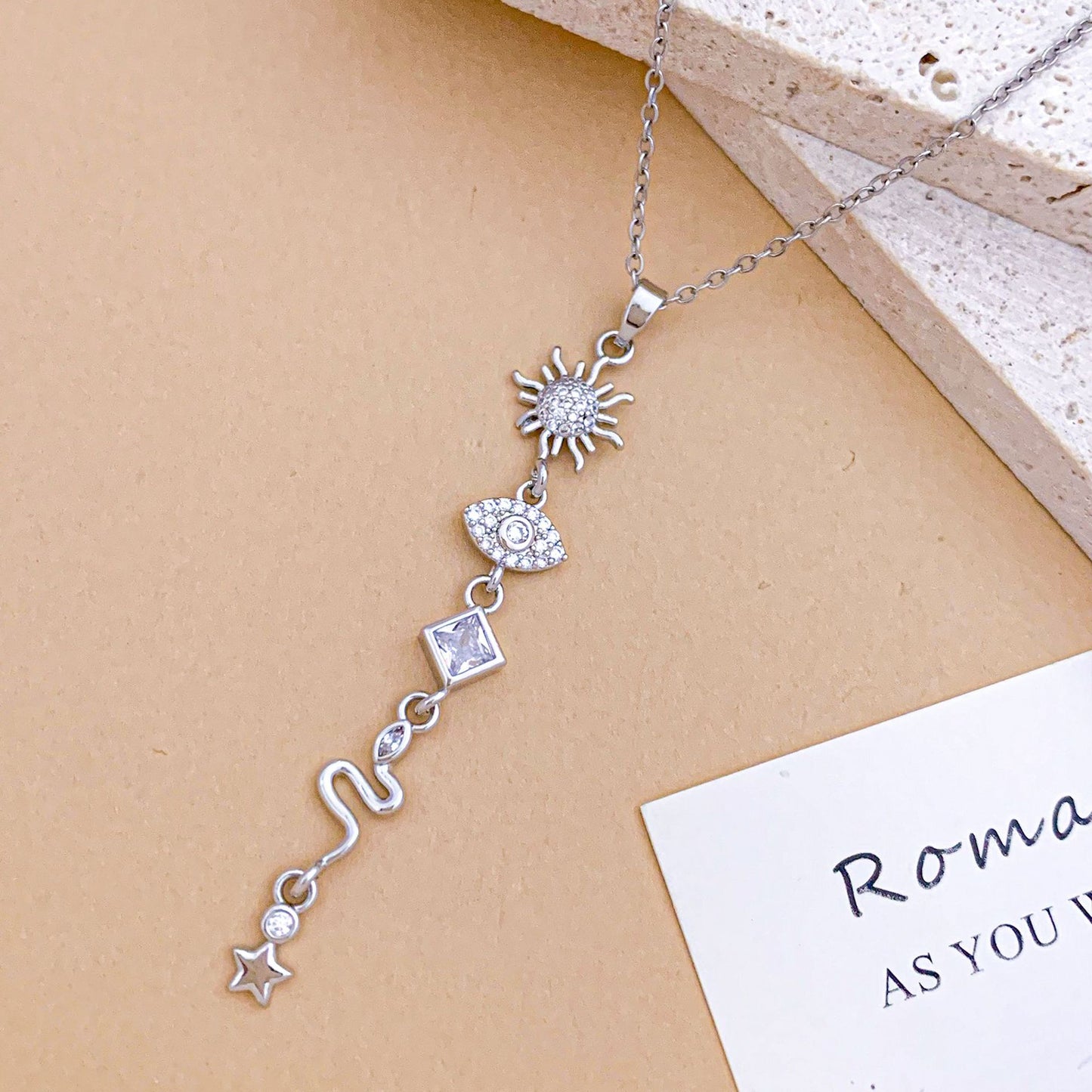 Combination Design Titanium Steel Niche Temperament Korean Style Clavicle Necklaces