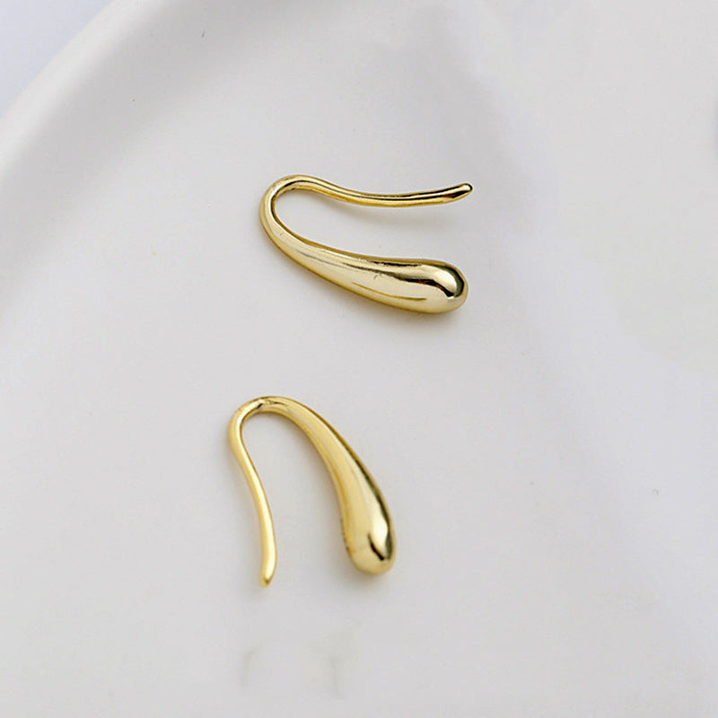 Water Drop Personalized Simple Female Temperament Personality Heart Design Ear Hook
