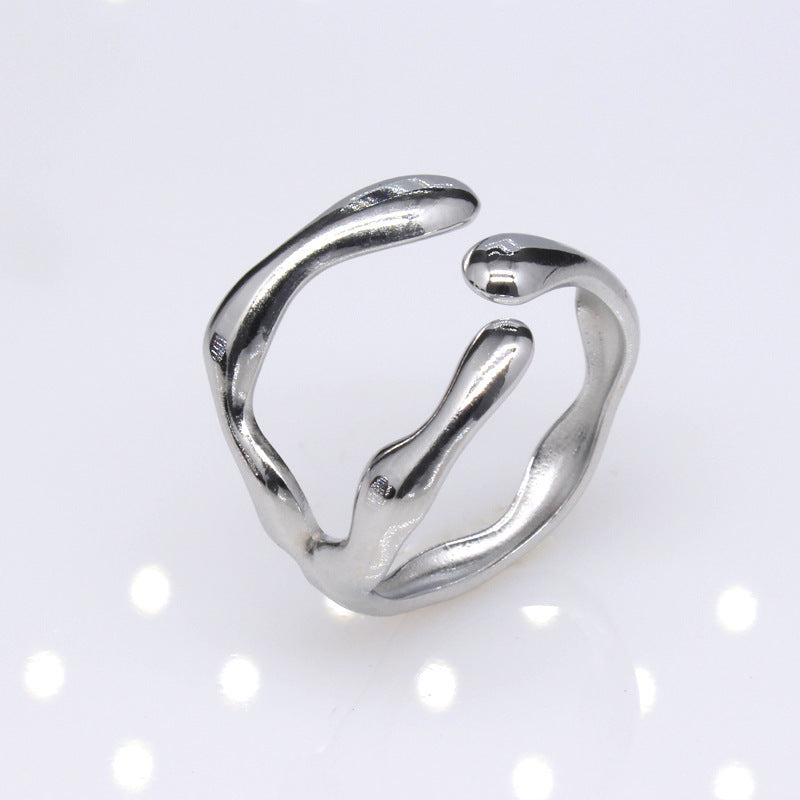 Women's & Men's Open Stainless Steel Type Adjustable Geometric Rings