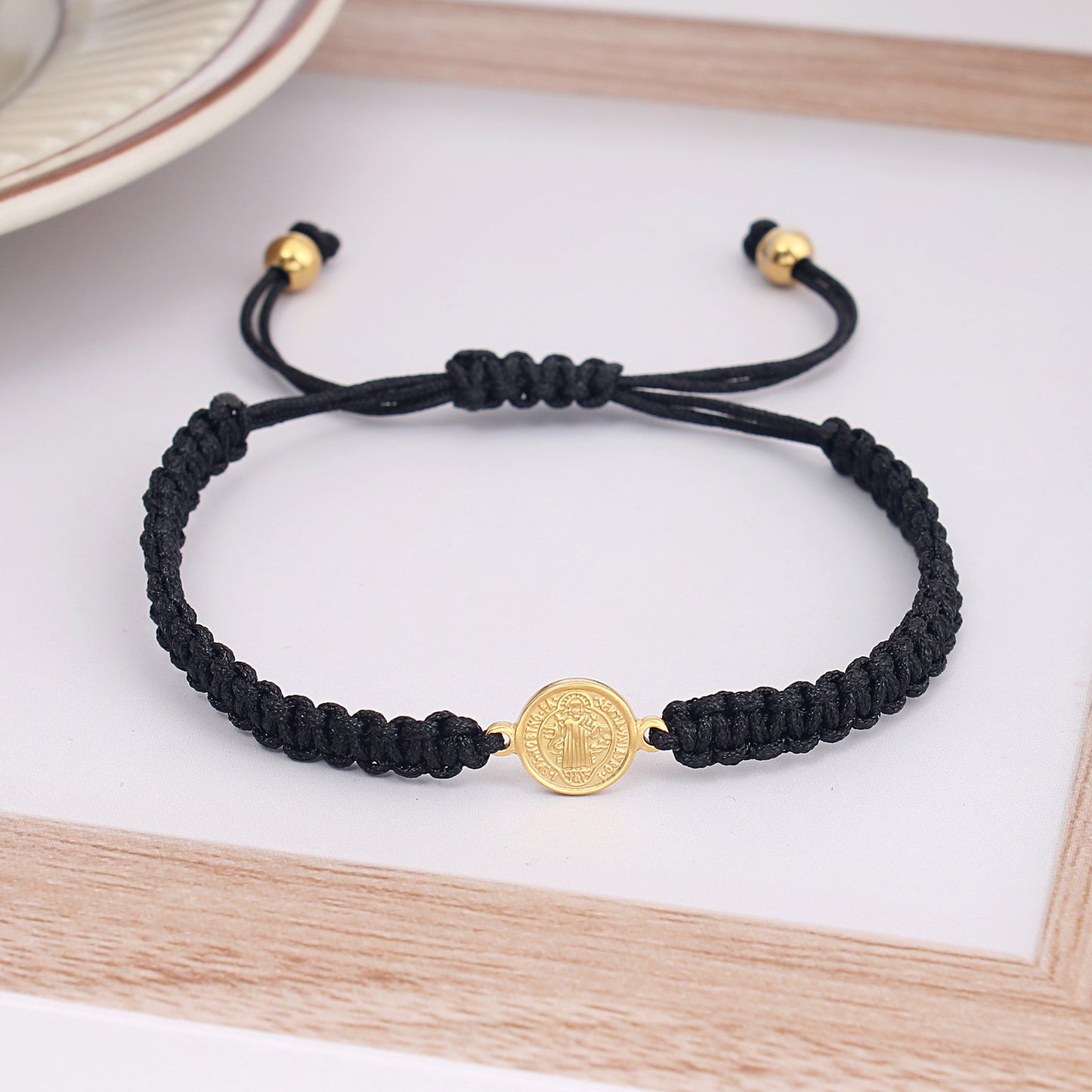 Women's & Men's Stainless Steel Holy Father Cross Hand-woven Bracelets