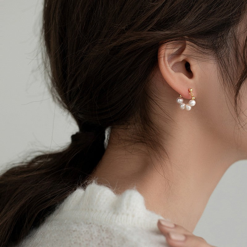 Women's Sterling Sier Pearl Light Luxury Trendy Earrings