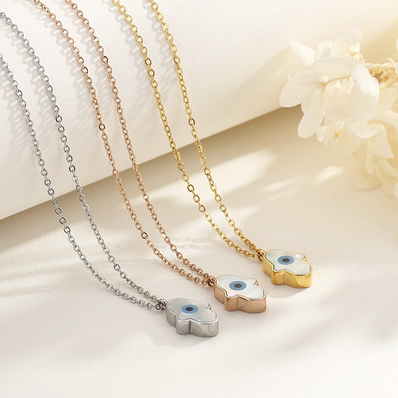 Women's Real Gold Ornament Devil's Eye Trend Necklaces