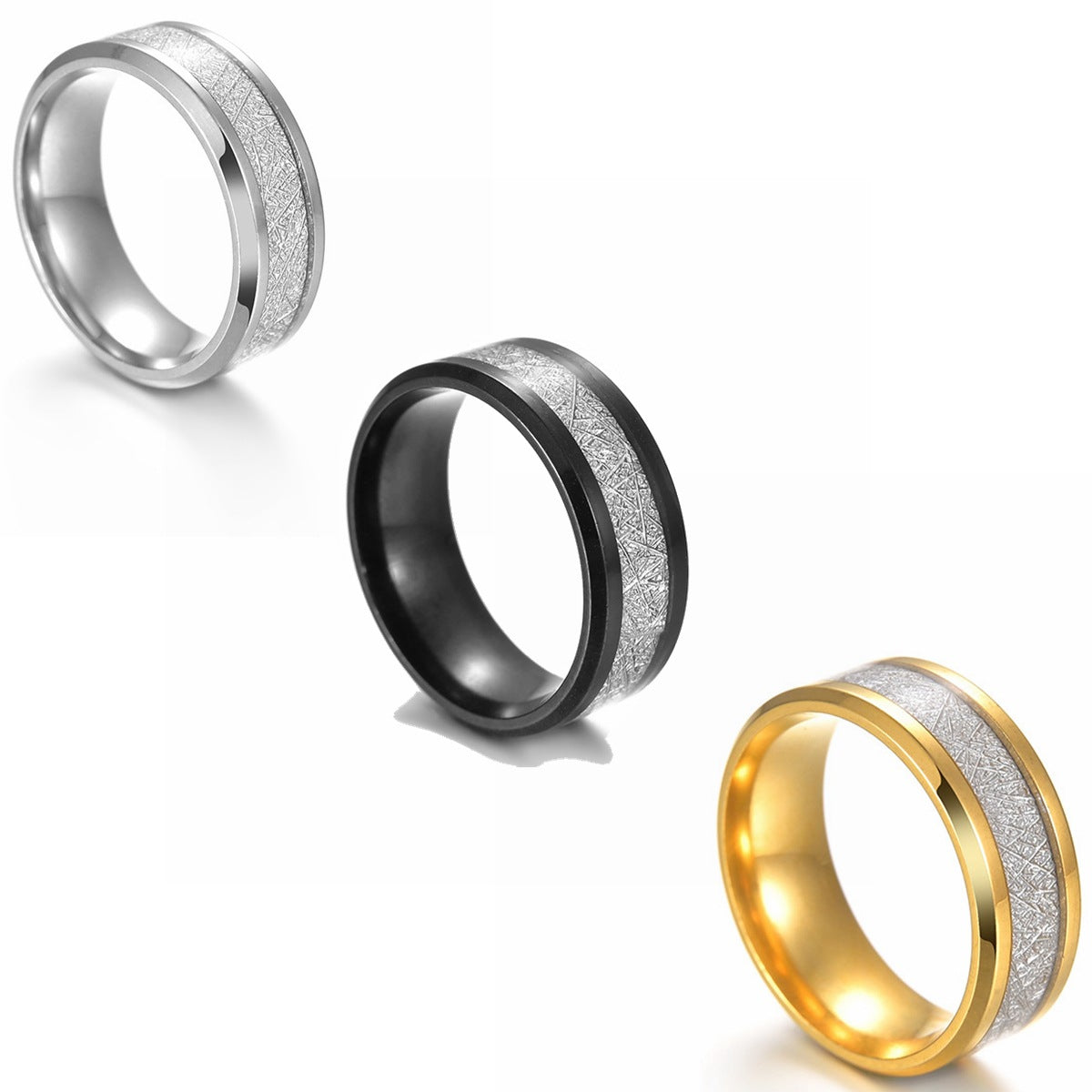 Men's Ice Silk Foil Titanium Steel Fog Rings