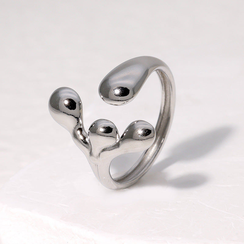 Simple French Style High-grade Color Cold Rings