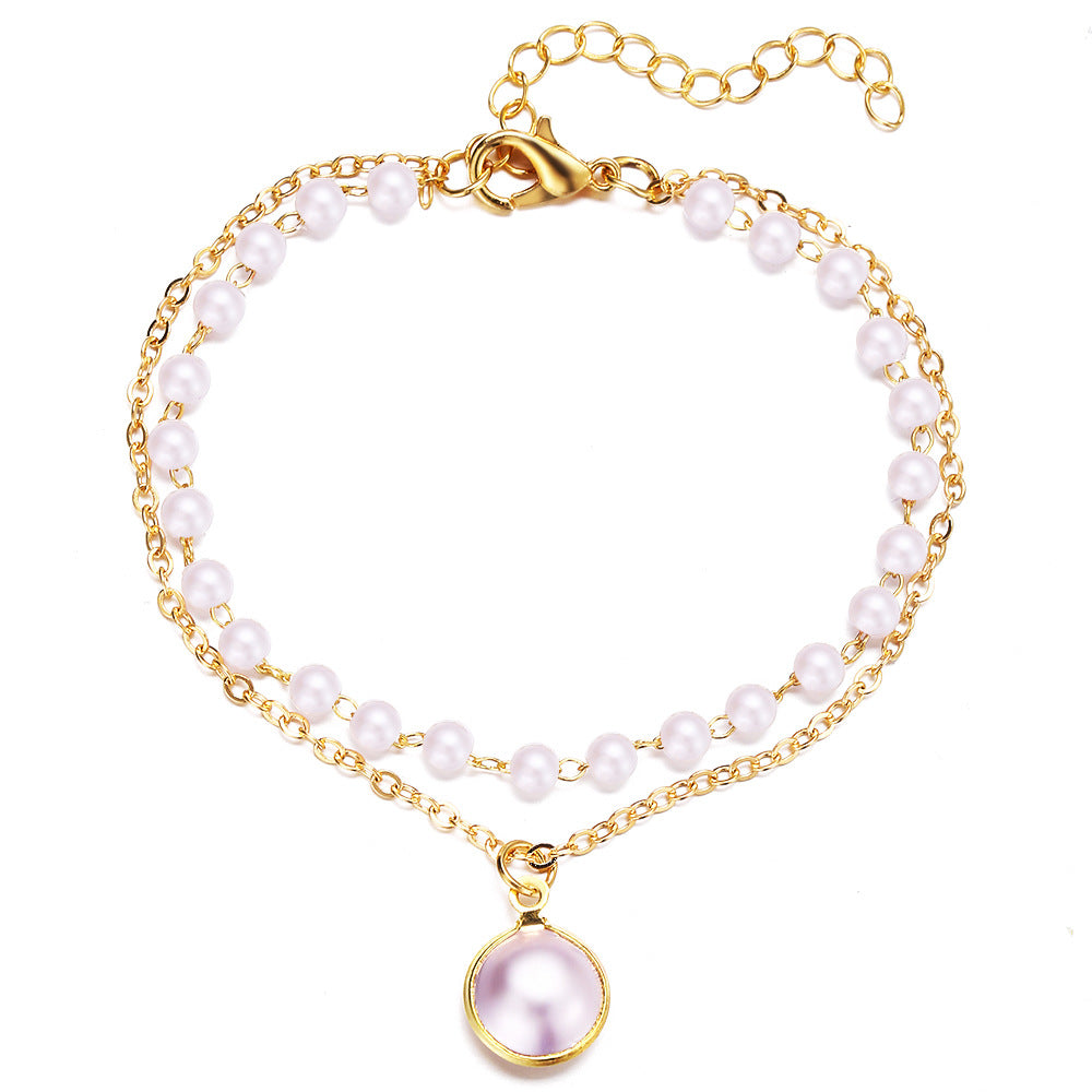 Pearl Double Layer Lady Temperament Retro Necklaces