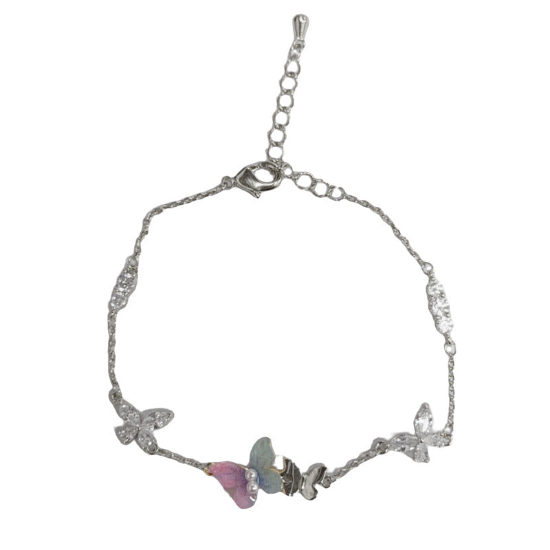 Sweet Zircon Butterfly Exquisite Light Luxury Unique Bracelet