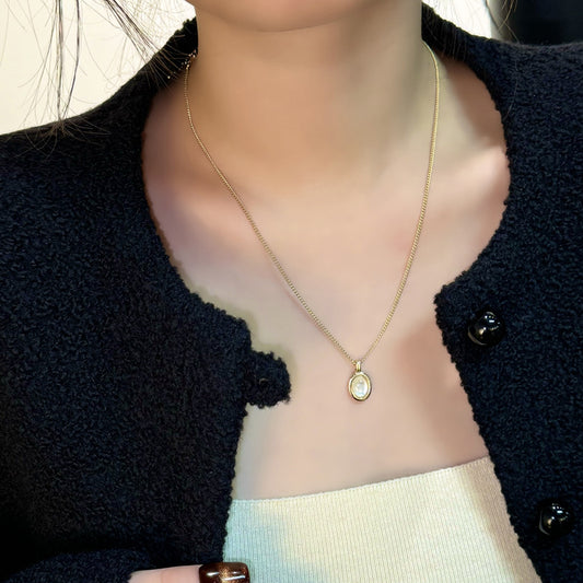 Elegant Style Simple Oval Niche Personality Tigereye Necklaces