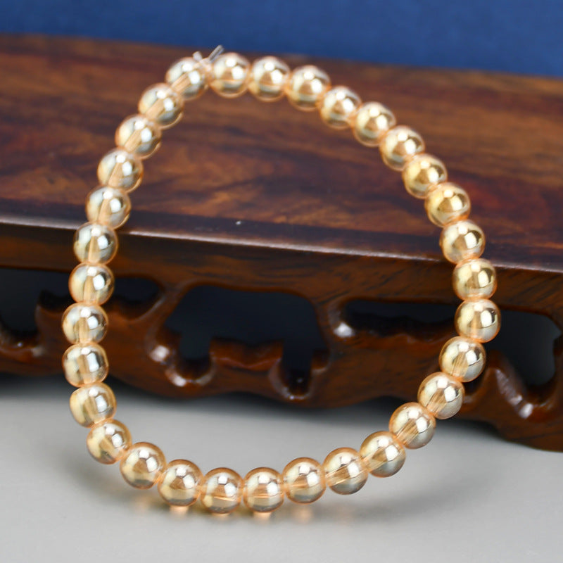 Children's Champagne Gold Citrine Glass Ornament Live Gift Bracelets