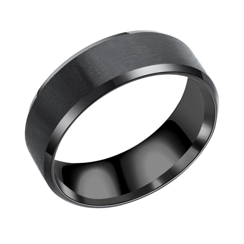Men's Suit Double Bevel Brushed Matte Simple Ring