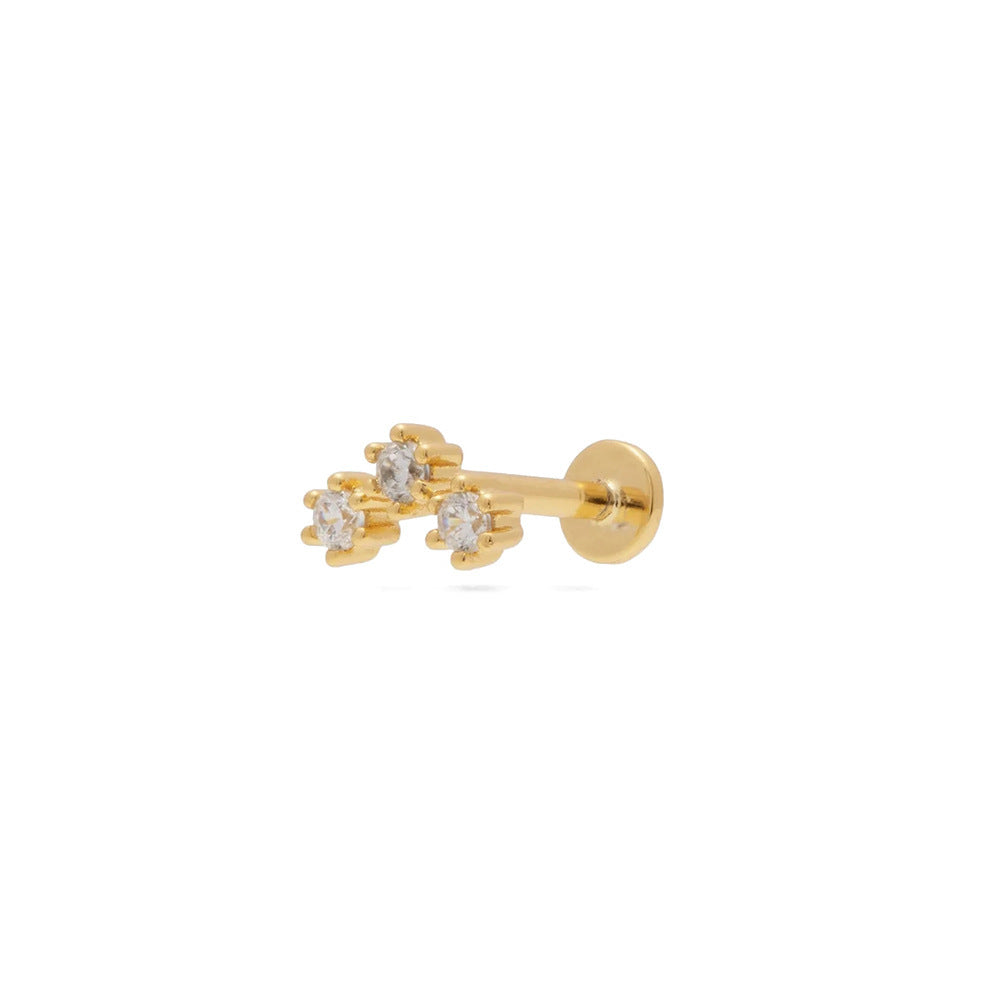 Flat Head Push Piercing Thread Cartilage Earrings