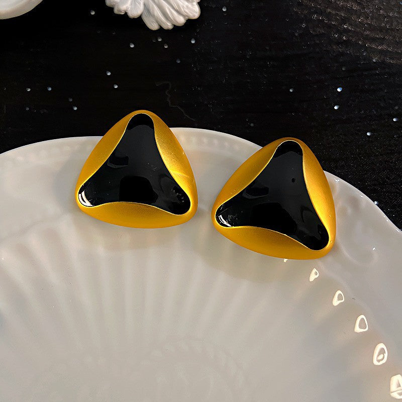 Oil Oval Geometric French Retro Special Earrings
