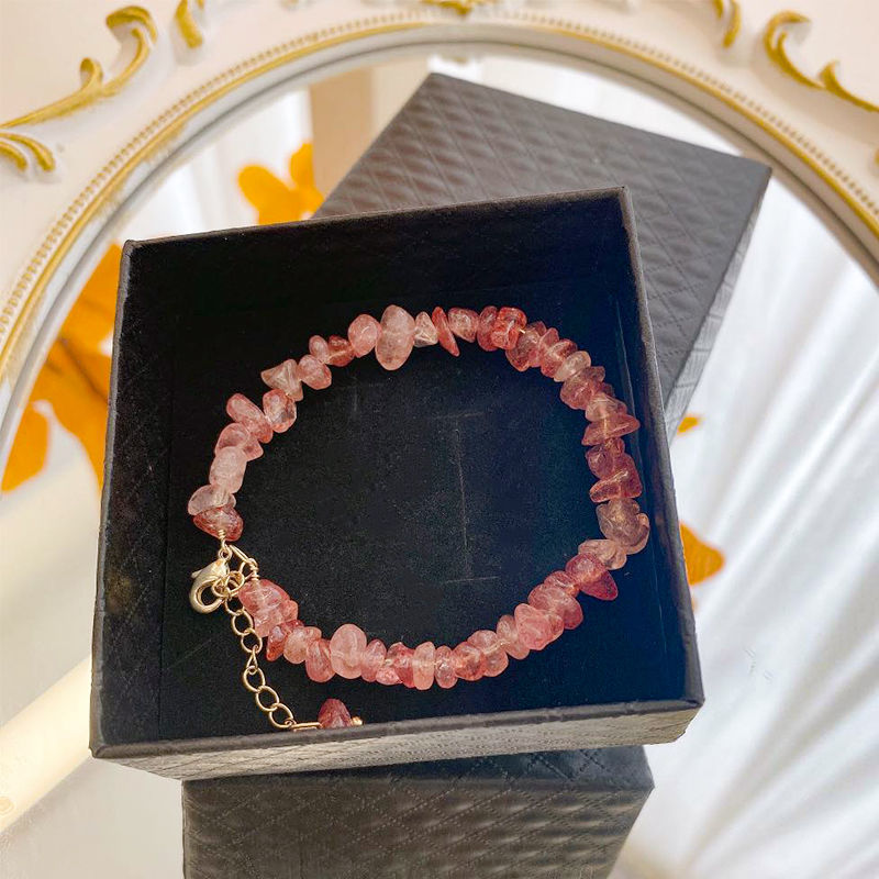 Broadcast Fresh Strawberry Quartz Amethyst Female Bracelets