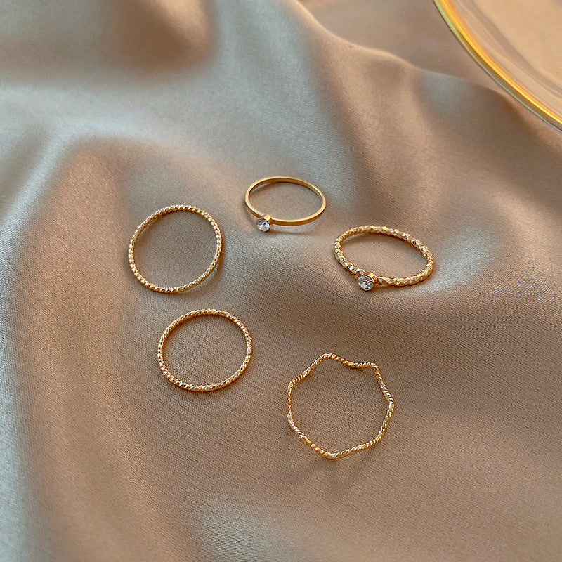 Simple Set Female Personalized Index Finger Adjustable Rings