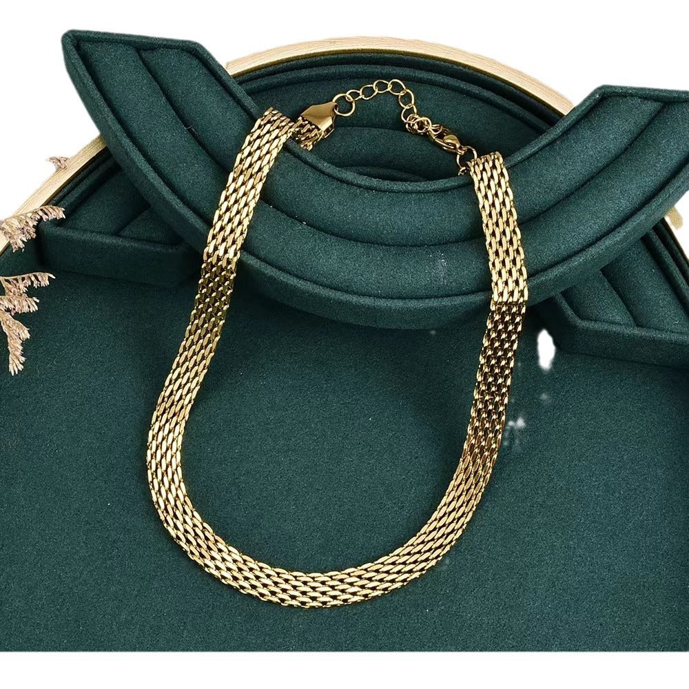 Chain Metal Rough Titanium Steel Female Clavicle Woven Snake Bracelets